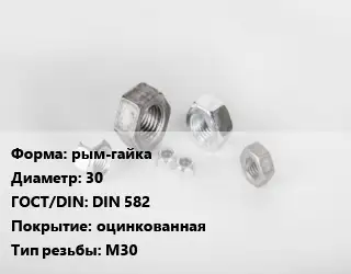 Гайка рым-гайка D=30 DIN 582 оцинкованная М30